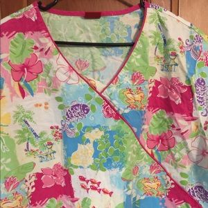 Dickies all cotton scrub top 2x no back ties